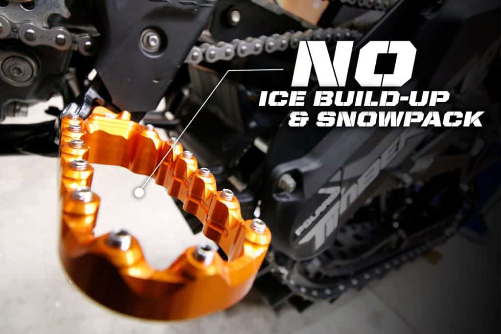 No Ice build-up on Fastway SNOventure footpegs